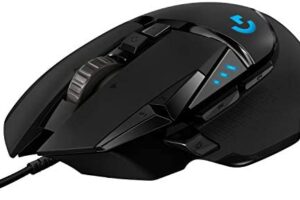 Logitech G502 HERO Ratón Gaming con Cable Alto Rendimiento, Captor HERO 25K, 25,600 DPI, RGB, Peso Personalizable, 11 Botones Programables, Memoria Integrada, PC/Mac – Negro