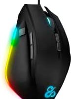 Newskill Habrok Ratón Gaming Profesional, Con Cable, Iluminación RGB Personalizable, Sensor Óptico, 16000 DPI Ajustables, 8 Botones Programables, 50G, PC/Mac, Diseño Ergonómico, Negro