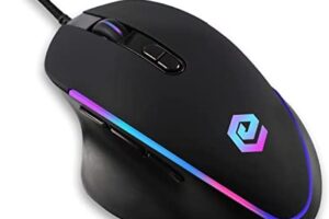 ELI73 Wave X – Ratón Gaming con Cable, Sensor óptico de 12800 dpi, 8 Botones programables, Clic silencioso, Cable Trenzado, Ratón para Juegos, Iluminación RGB Personalizable – Negro