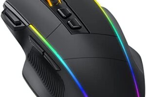 Dacoity Ratón Gaming con Cable, Ratón RGB Ergonómico de 8000 dpi (5 Niveles), 8 Botones Programables, 7 Modos de Iluminación RGB Personalizable, Ratones USB para PC, Laptop, MacBook – Negro