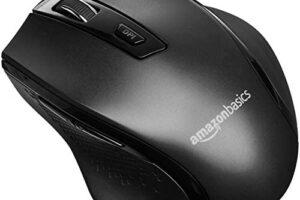 Amazon Basics Ratón inalámbrico ergonómico, DPI ajustable, negro