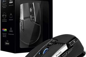 EVGA X17 Ratón para Gaming, Cableado, Negro, Personalizable, 16,000 DPI, 5 Perfiles, 10 Botones, Ergonómico 903-W1-17BK-K3