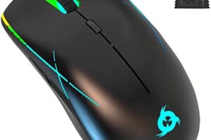 KLIM Ace – Ratón Gaming inalámbrico RGB + Nuevo 2022 + Sensor de Alta precisión y alucinantes Efectos RGB + 8 Botones Personalizables + Ambidiestro + Ratón inalámbrico y con Cable para PC Mac PS4 PS5